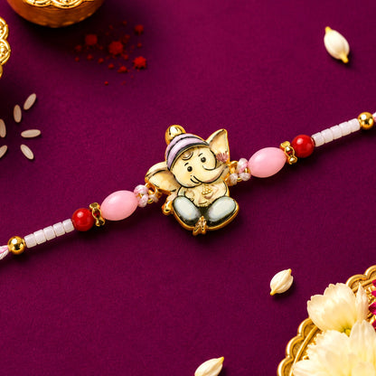 Ganesha Rakhi – Cute Designer with Beads for Rakshabandhan