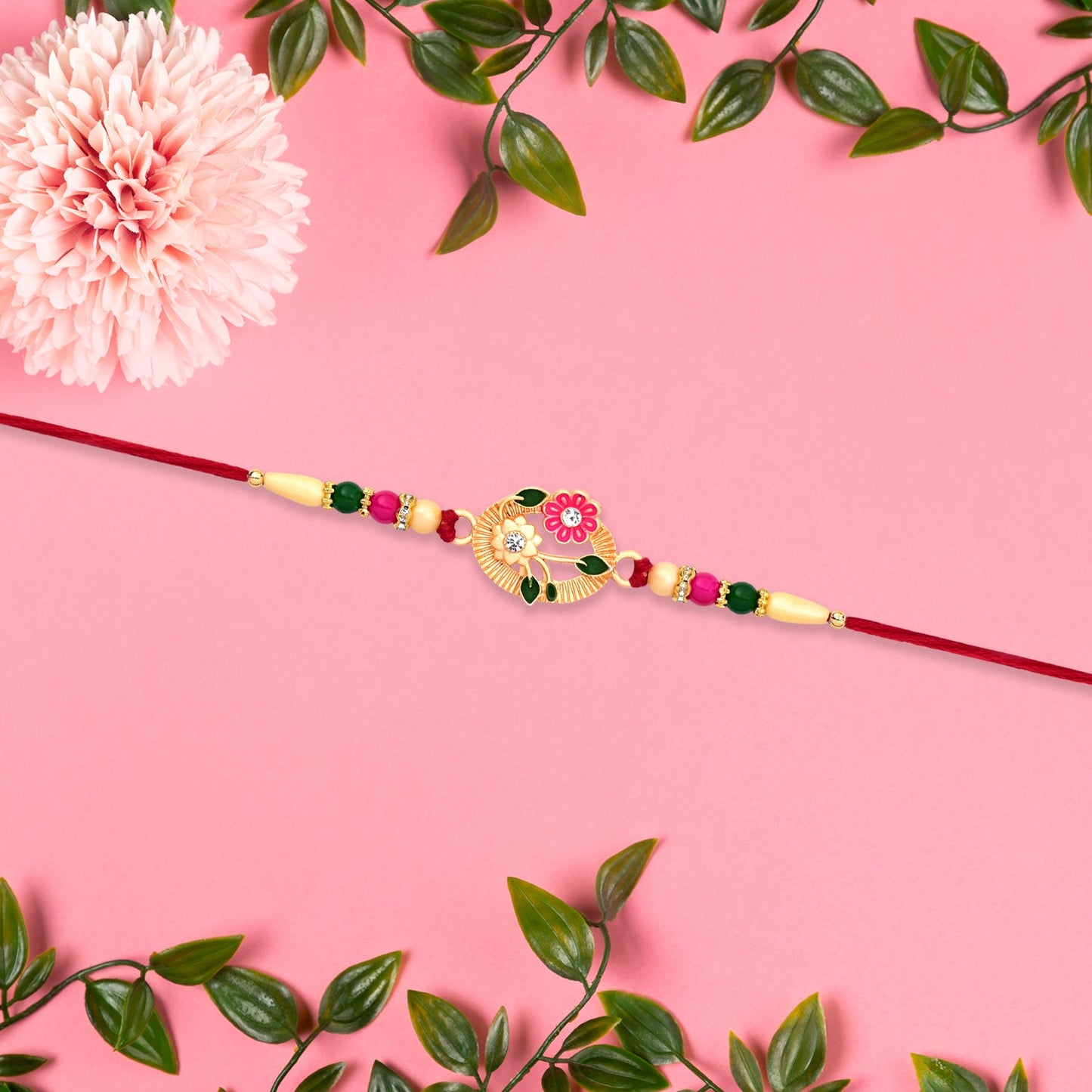 Flower Motif Rakhi Festive Design for Brothers (10pcs)