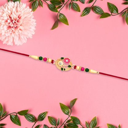 Flower Motif Rakhi Festive Design for Brothers (10pcs)
