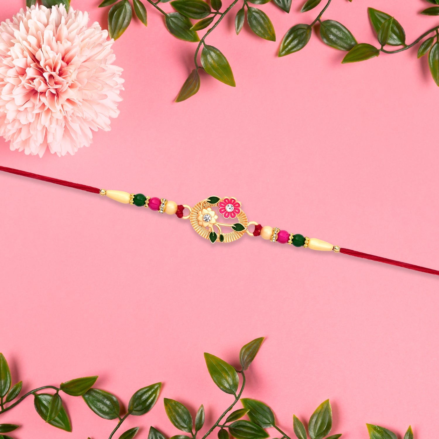 Flower Motif Rakhi Festive Design for Brothers (5pcs)