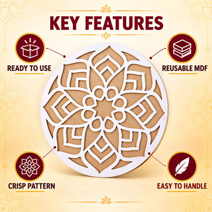 Big Round Rangoli Stencil Board for Home Entrance, Diwali and Festival Decor
