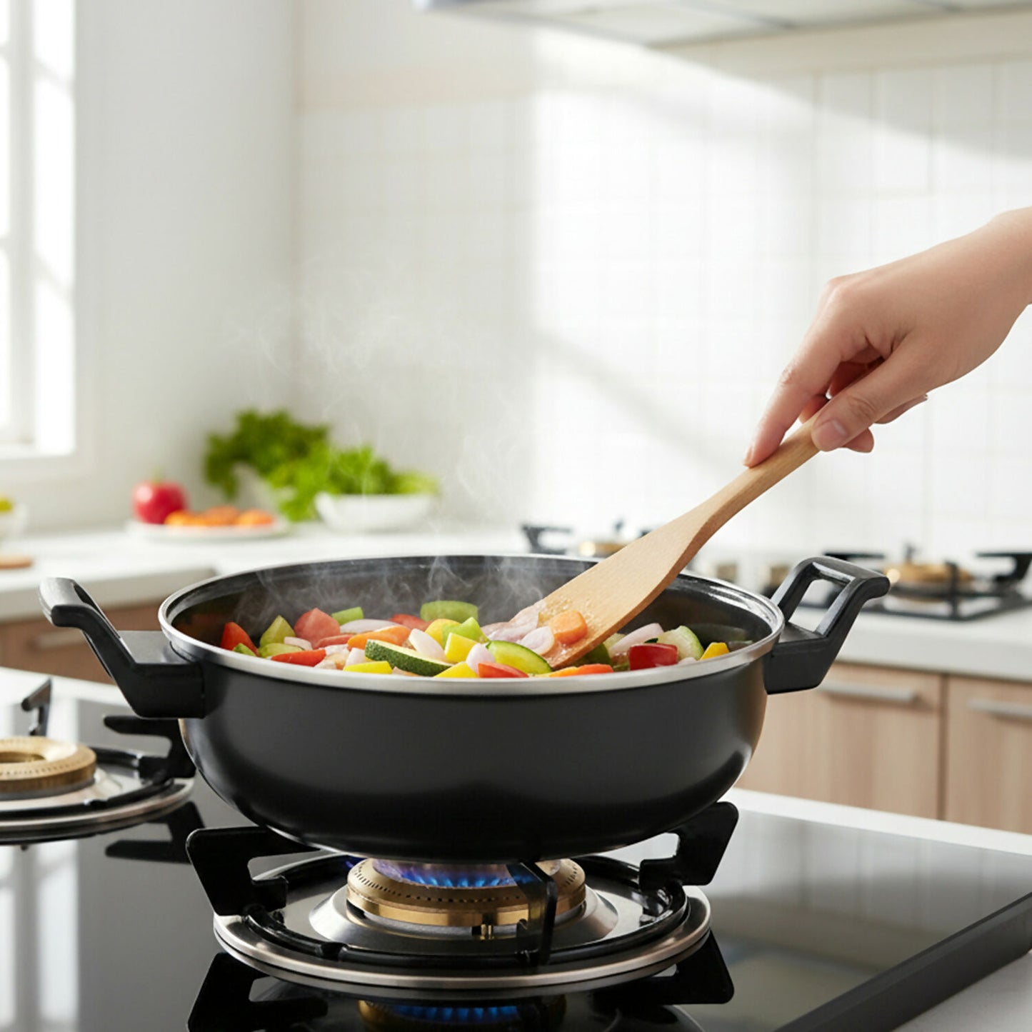 Multipurpose Kitchen Cooking Pan for Frying, Stir Fry, Curry & Vegetable Cooking
