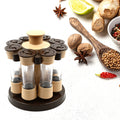 Revolving Spice Rack – 8 Jar Condiment Set for Kitchen | Indo Glow