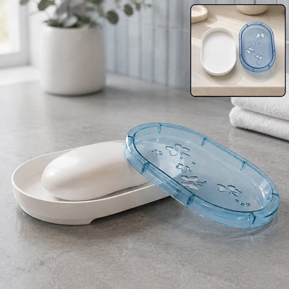 Plastic Soap Box with Lid for Bathroom Covered Soap Dish (1 Pc)