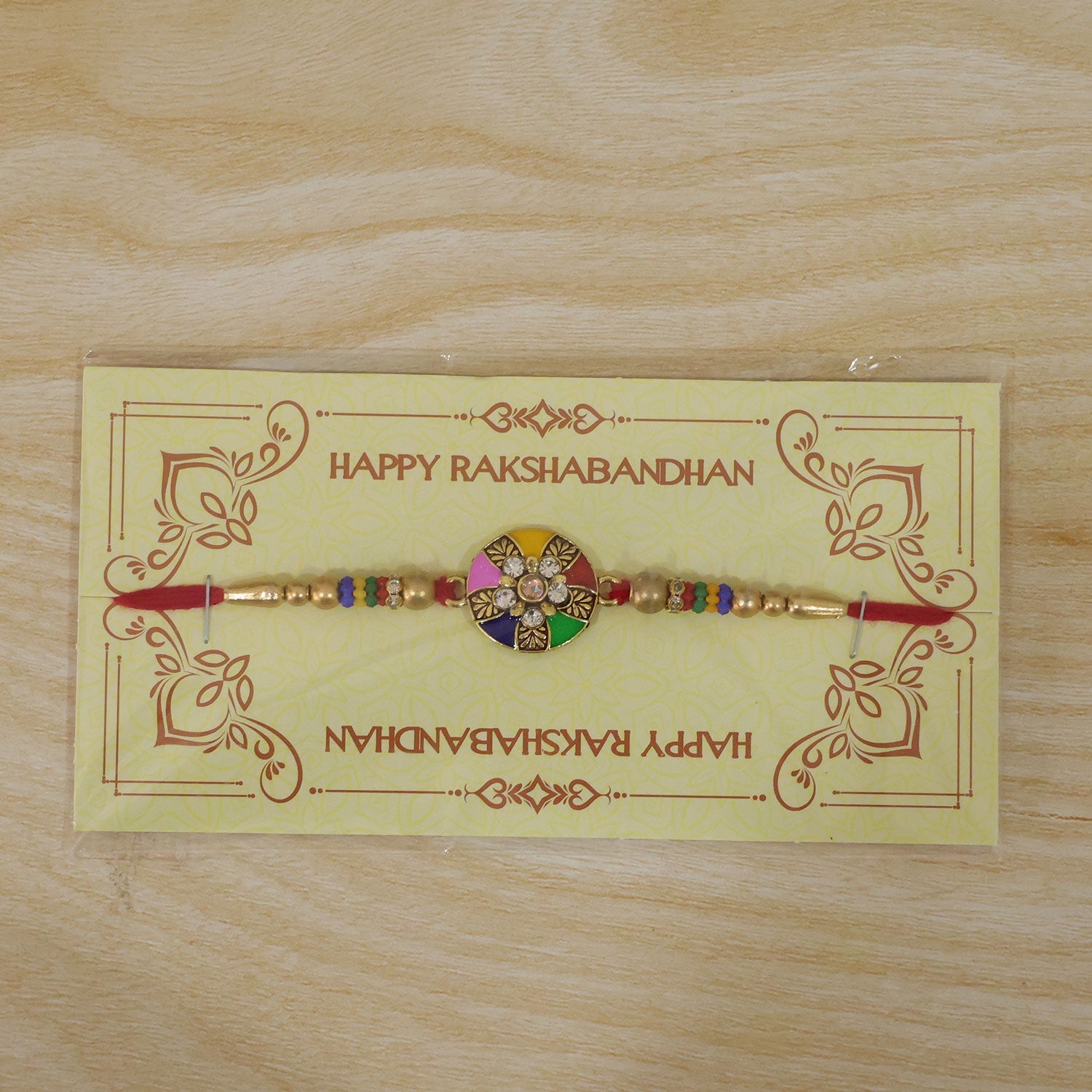 Multicolor Designer Rakhi Floral Embellished Beaded Thread (10pcs)