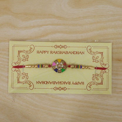 Multicolor Designer Rakhi Floral Embellished Beaded Thread (5pcs)