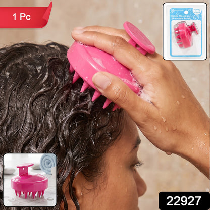 Silicone Scalp Massager Shampoo Brush with Grip for Hair Washing and Care (1 Pc)