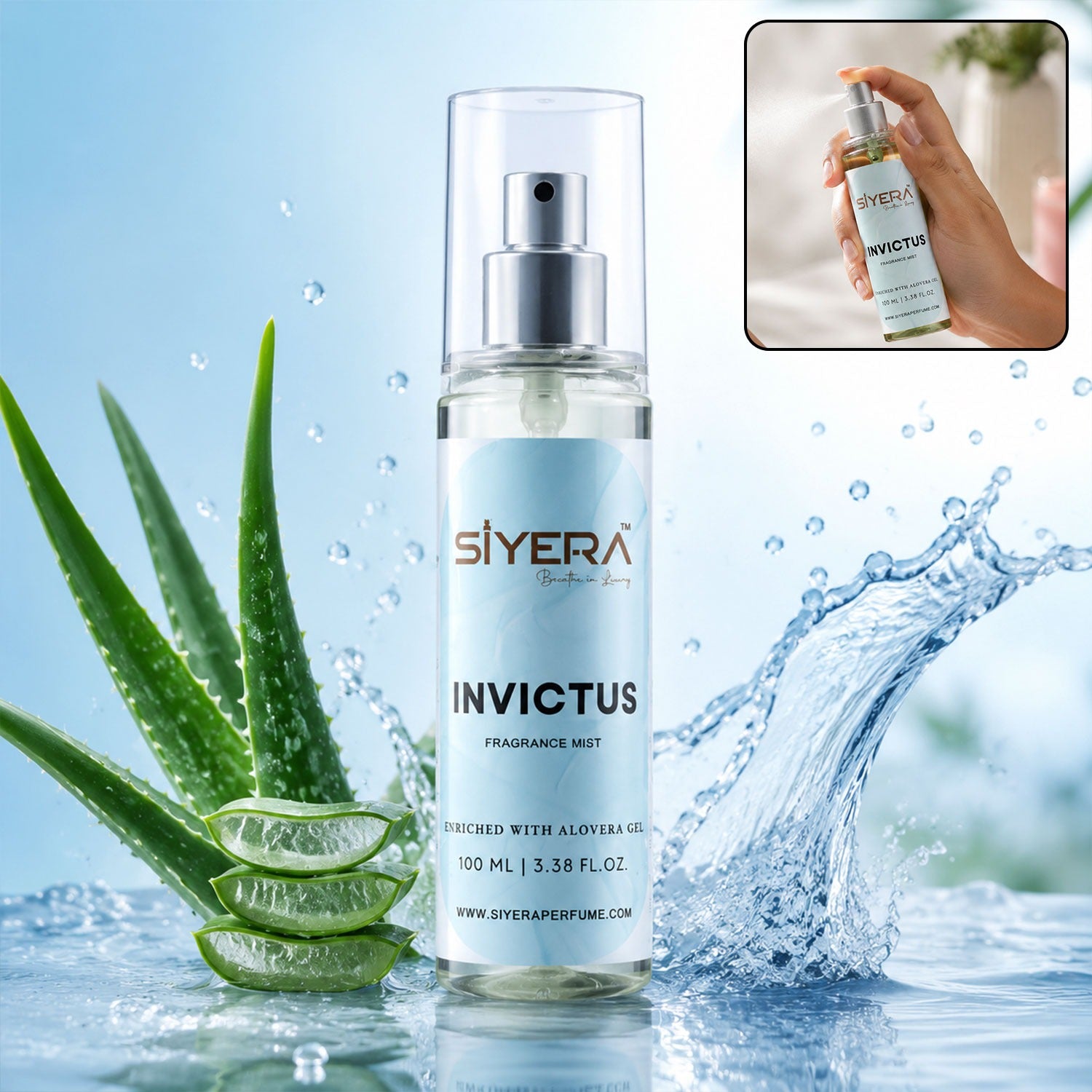 Siyera Invictus Fragrance Mist Body Spray Enriched with Aloe Vera Gel (100 ml)