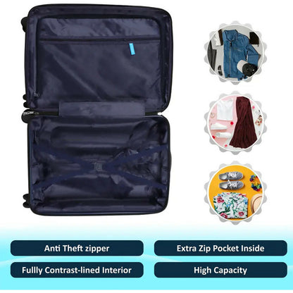 Sun Polo Class 28 Inch Hard Shell Trolley Bag | Lightweight ABS Check-in Luggage with 360° Spinner Wheels & Telescopic Handle – Multicolor