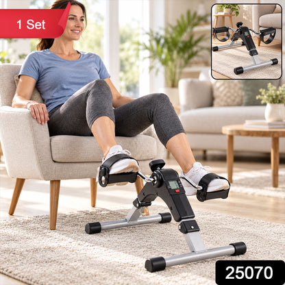 Foldable Mini Cycle Pedal Exerciser with Resistance Knob and Display (1 Set)