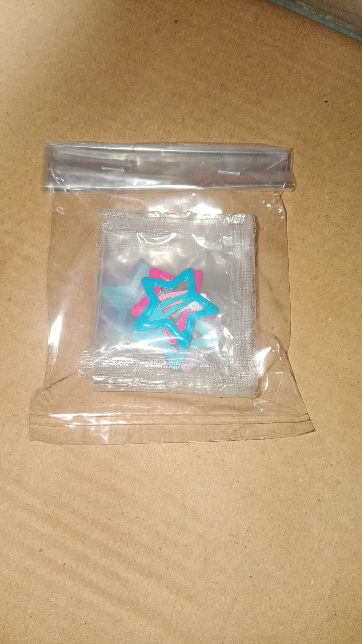 Metal Printed Star Shape Hair Clips (10 Pcs Set)