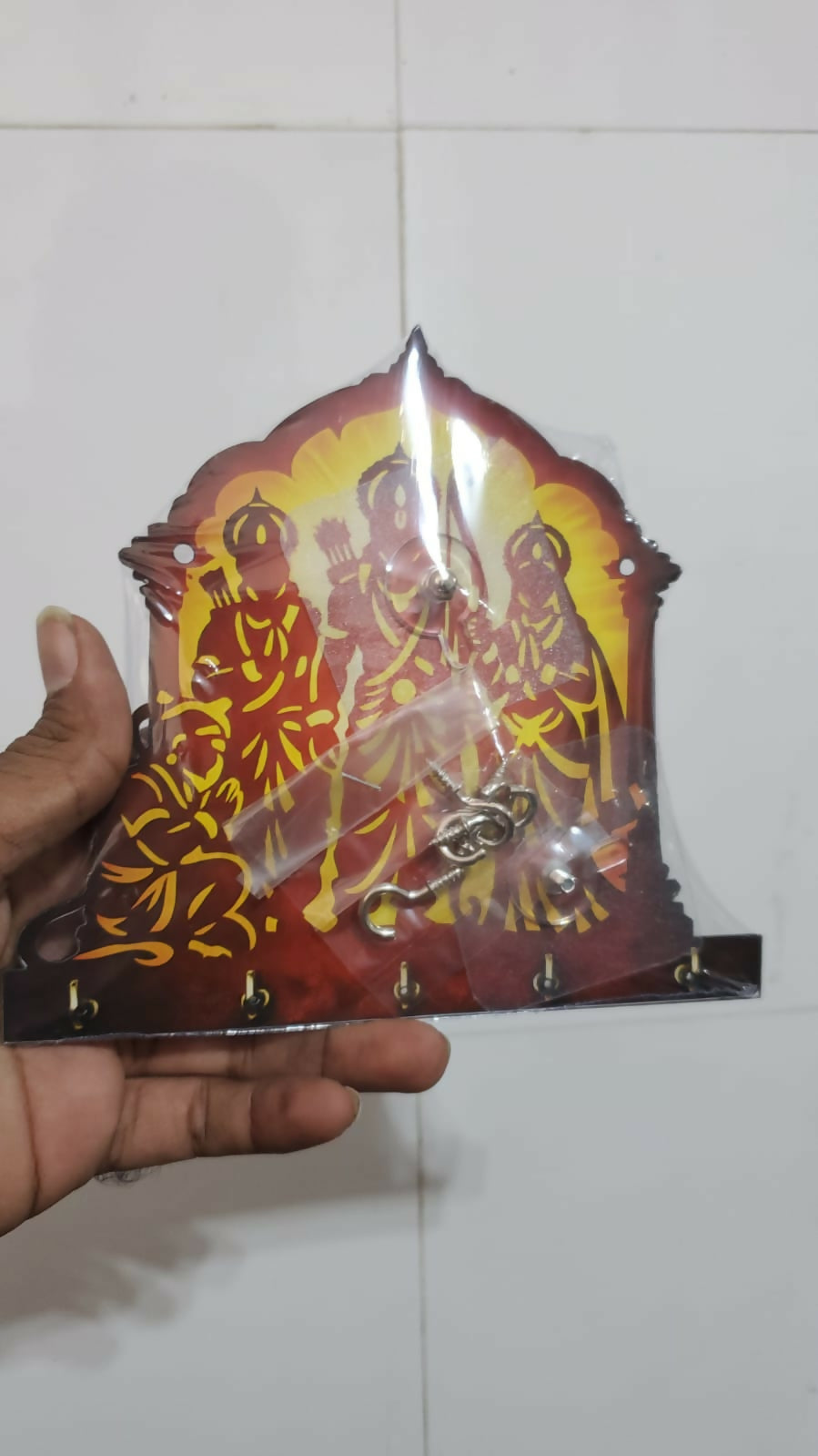 Ram Darbar Wooden Key Hanger for Home Entrance Wall Decor Key Holder Stand
