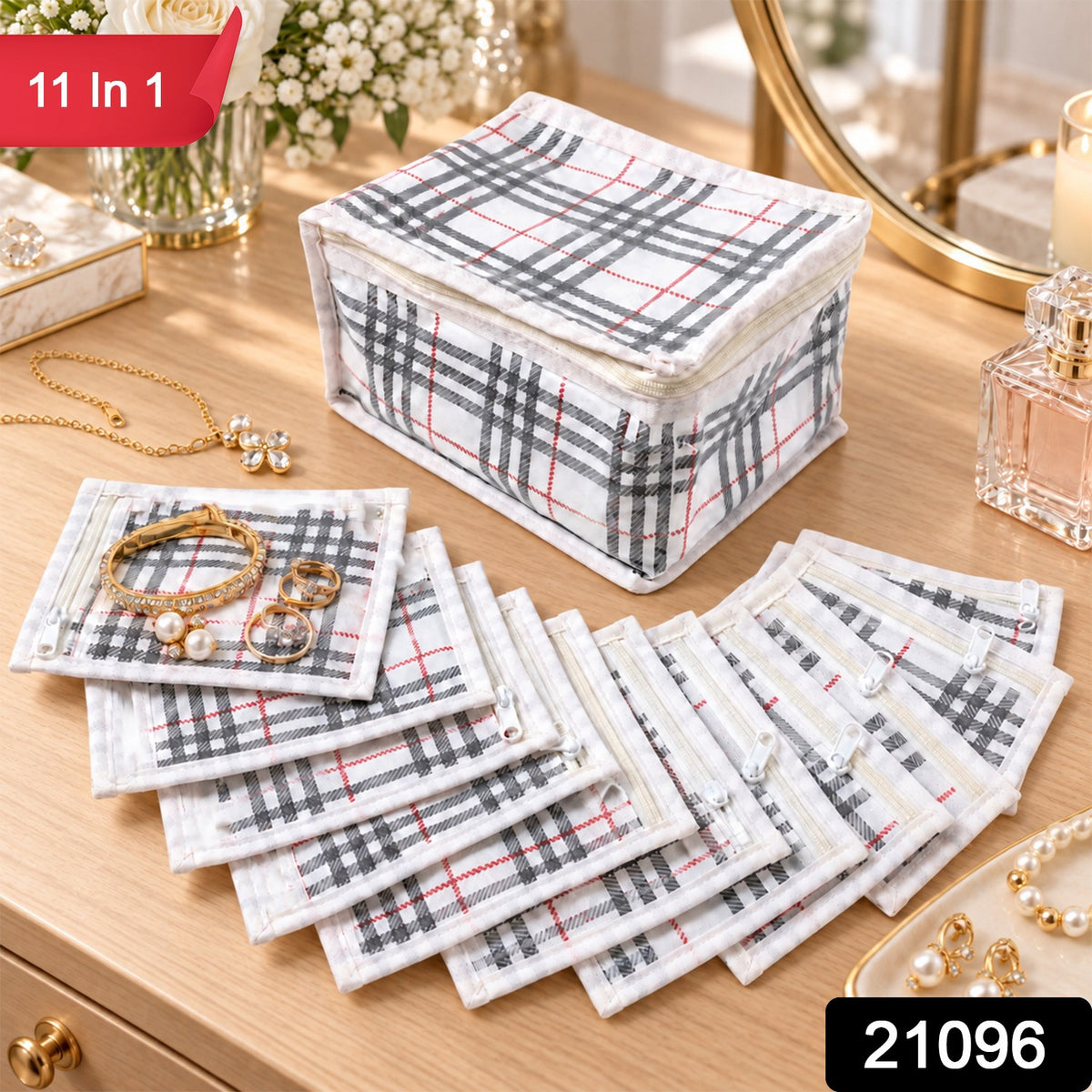 Jewellery Organizer Kit – 11-Piece PVC Travel-Friendly Set