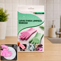 Reusable Scrubber Cleaning Gloves with Built In Bristles (1 Pair)