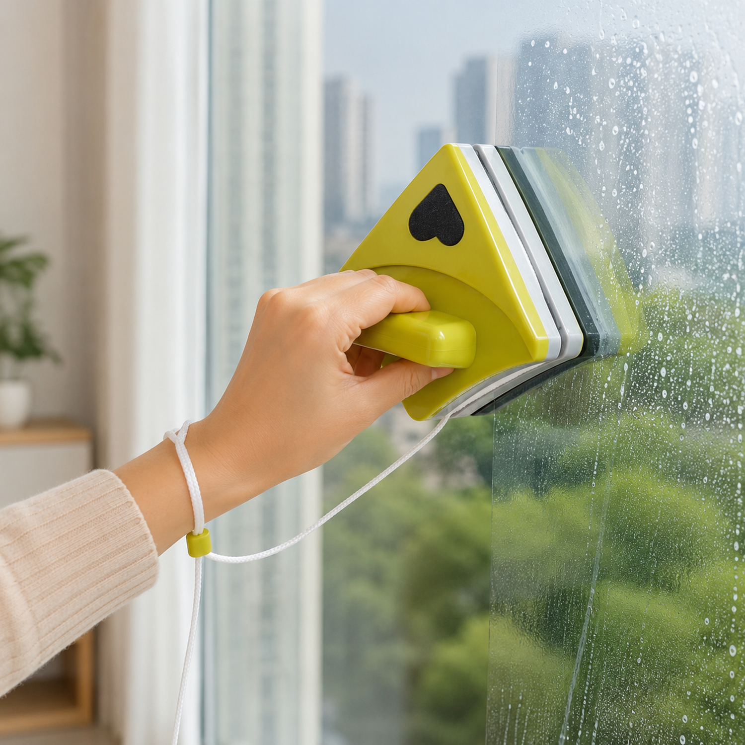 Magnetic Window Cleaner – Double-Sided Squeegee | FitFuzion
