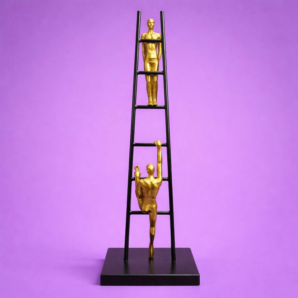 Modern Ladder Climbing Man Sculpture Decorative Table Showpiece