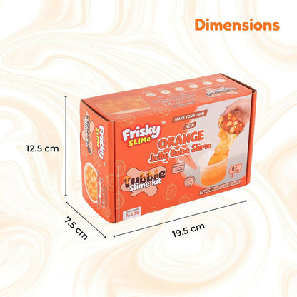 Orange Jelly Cube Slime Making Kit for Kids – DIY Tubbie Slime Kit with Activator