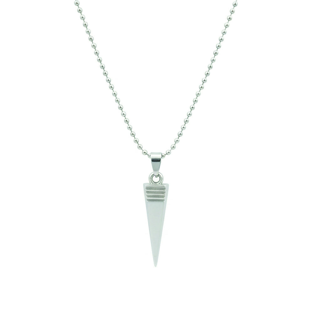 Steel Look Pointed Chain Pendnet