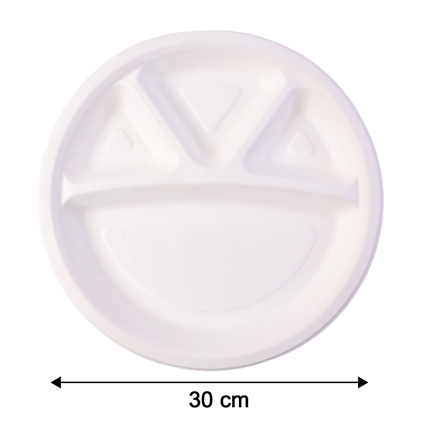 Vegnar 4 Compartment Disposable Food Serving Plate Set (10 Pc)