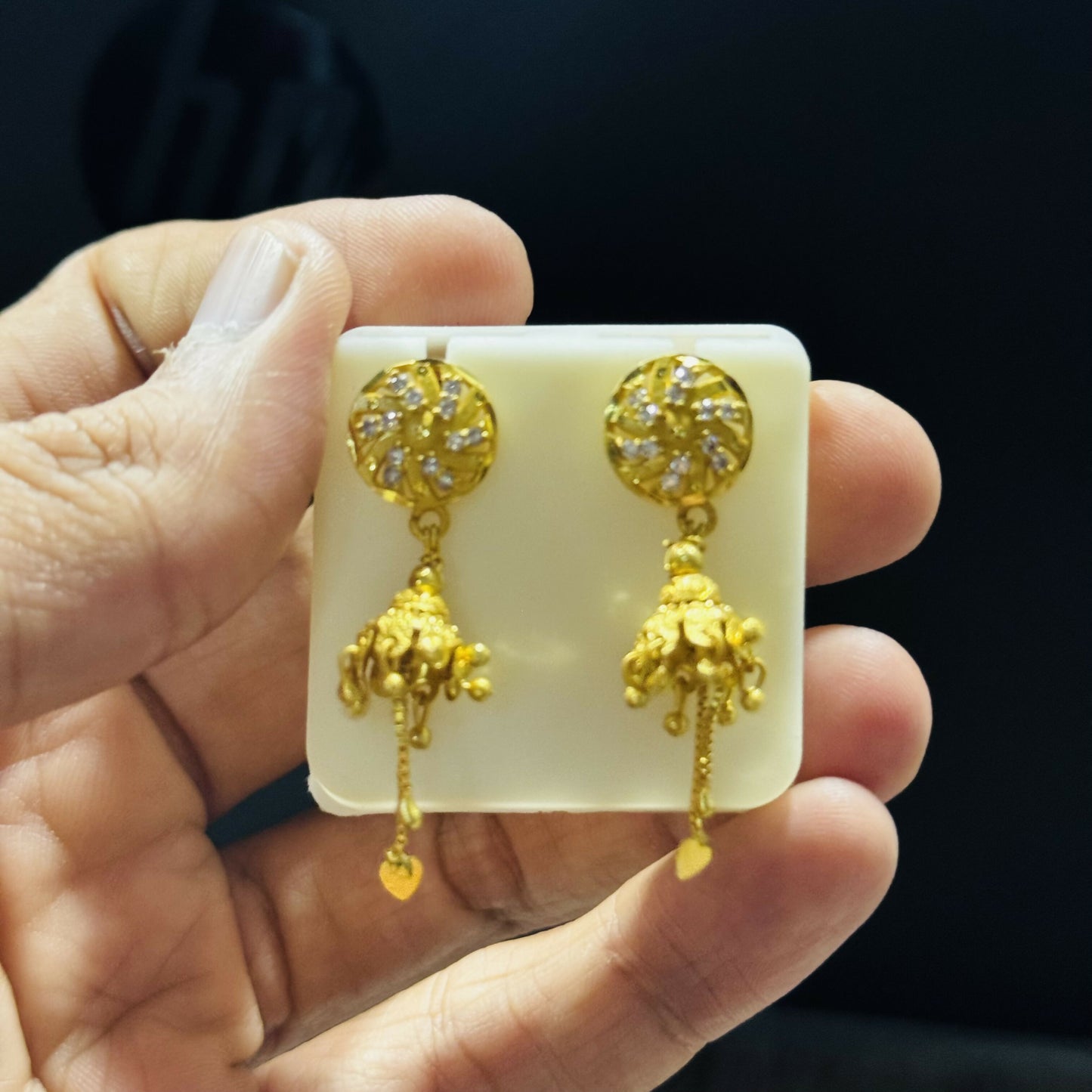 Diamonds Circle Design Earrings
