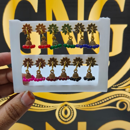 ELEGANT COLOURFULL JHUMKA WITH COMBO OF 6 PAIRS