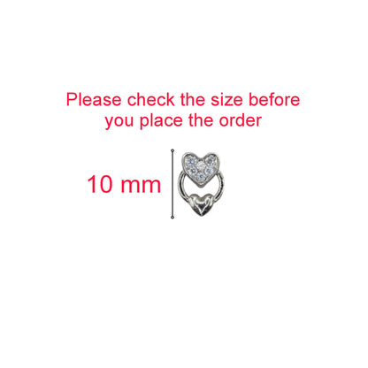 Sterling Silver AD Heart Stud Earrings for women and girls