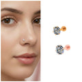 Gold & Rose Plated Nosepin Stud - Combo Pack of 2 Elegant Nose Pins