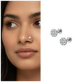 Silver Plated Floral Cluster Nose Pin – Sparkling Crystal Combo Pack