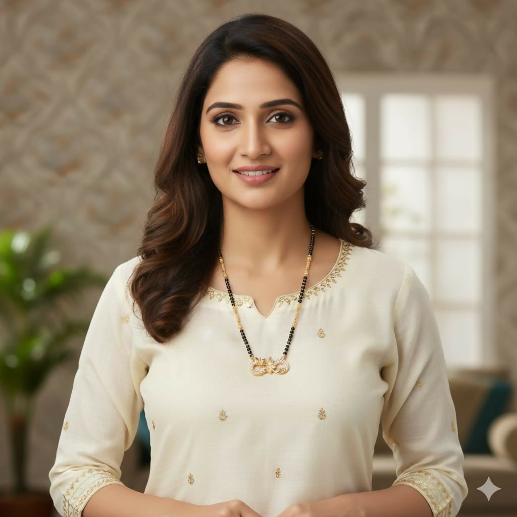 Gold-Plated Butterfly Infinity Mangal sutra with AD For women