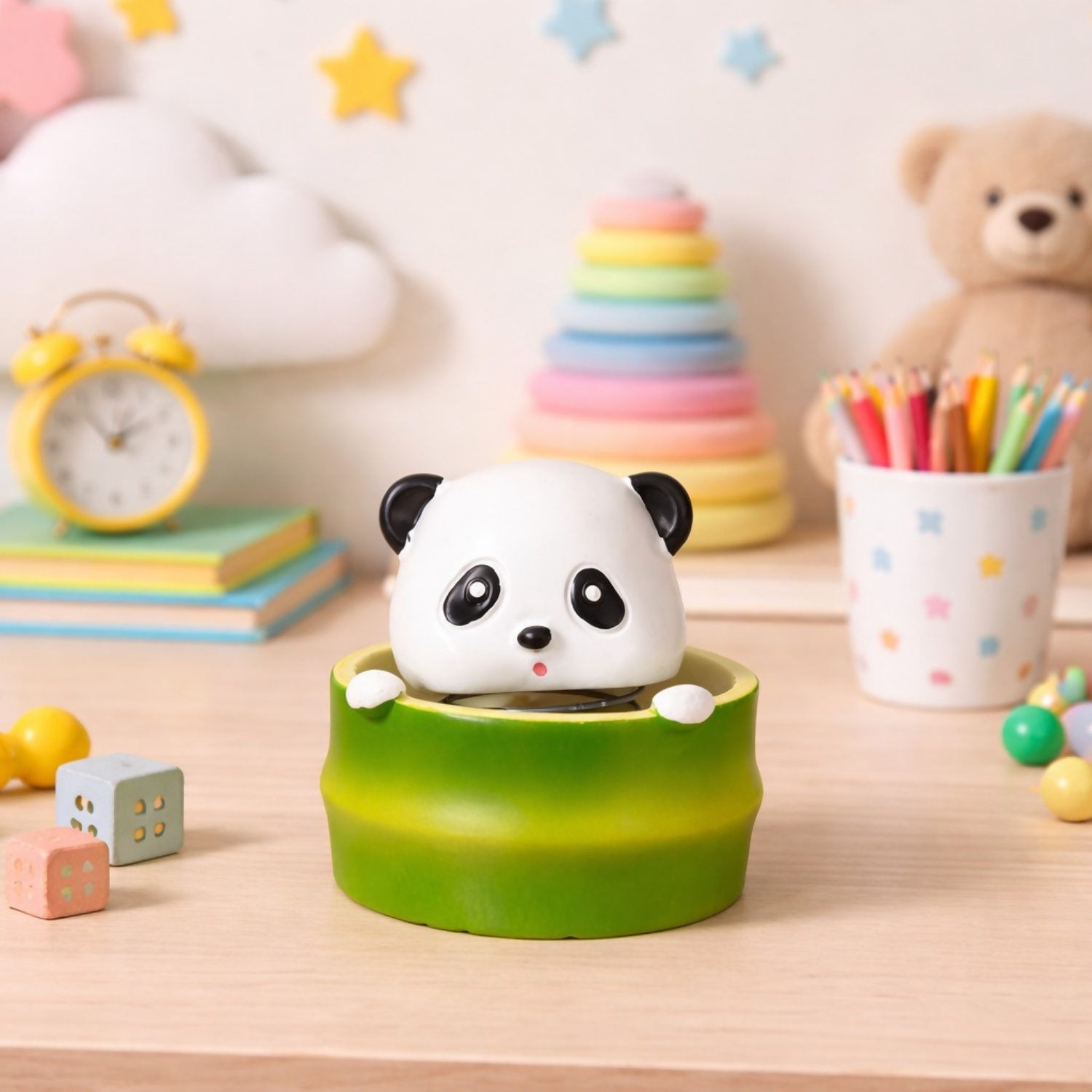 Cute Panda Bobble Head Desk Decor for Kids Room & Office Table