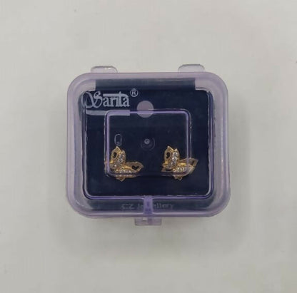 Gold & Diamond-Accented Butterfly Stud Earrings for women & girls