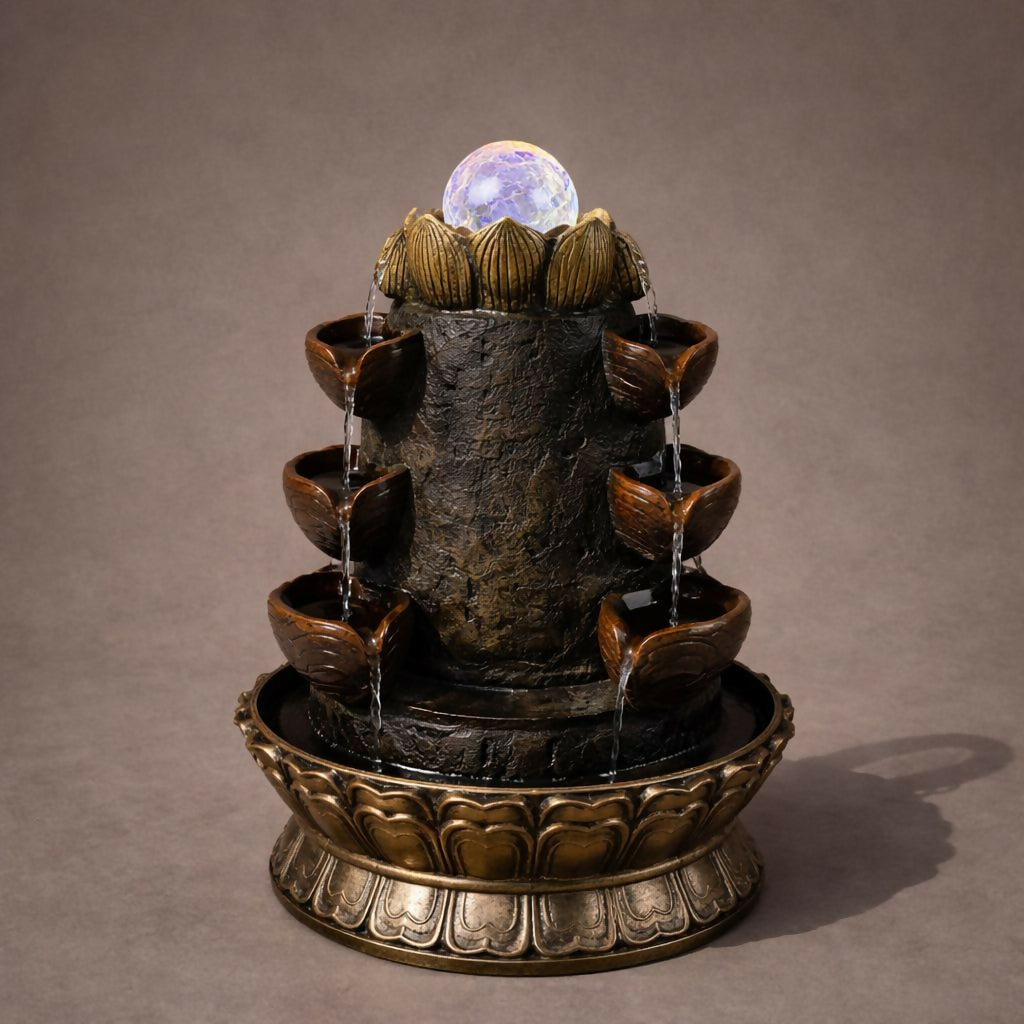 Radha Krishna LED Tabletop Water Fountain for Home Decor