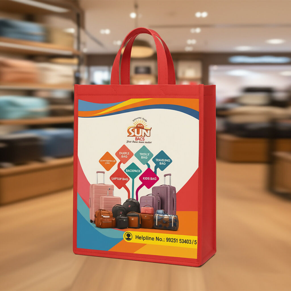 Sun Bags Reusable Shopping Bag – Eco-Friendly Non-Woven Carry Bag with Handle | Durable Multi-Purpose Tote for Travel, Groceries (Multicolor)