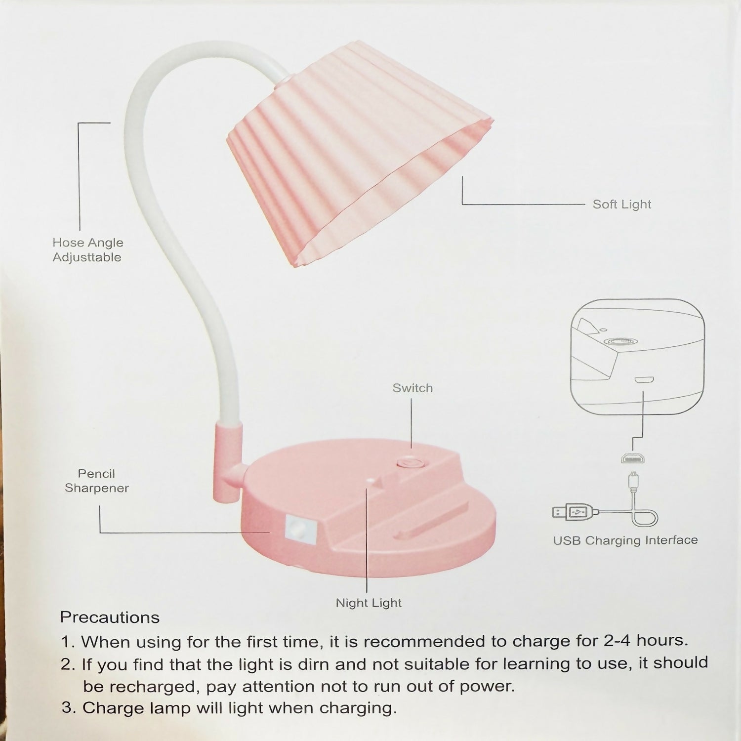 Astronaut Moon LED Table Lamp with Soft Light, USB Rechargeable Night Lamp