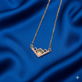 Art Deco Sunburst Necklace – Gold-Toned with Pink Stones