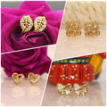 Gold Plated Stud Earrings Combo – Elegant 4-Pair Set with CZ Stones