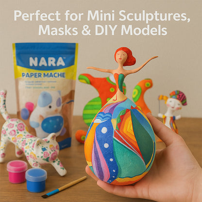 NARA Paper Mache Craft Dough Kit – DIY Sculpting, Painting & Air Dry Art Set for Kids