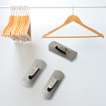 Self- Adhesive Hooks, Heavy Duty Wall Hooks Hangers Stainless Steel Waterproof Sticky Hooks for Hanging Robe Coat Towel Kitchen Bathroom and.