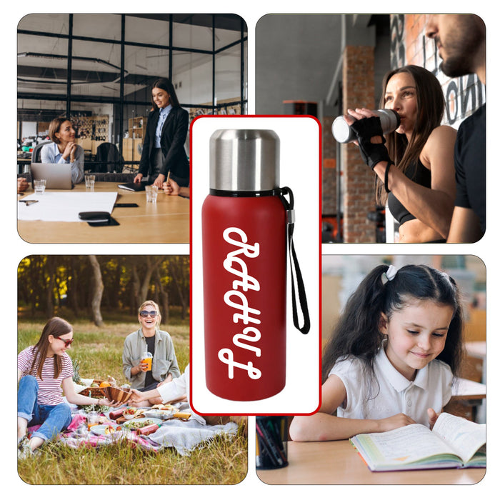 Customize Stainless Steel Water Bottle, Fridge Water Bottle, Stainless Steel Water Bottle Leak Proof, Rust Proof, Cold & Hot Thermos steel Bottle| Leak Proof | Office Bottle | Gym | Home | Kitchen | Hiking | Trekking | Travel Bottle (Approx 600ML)