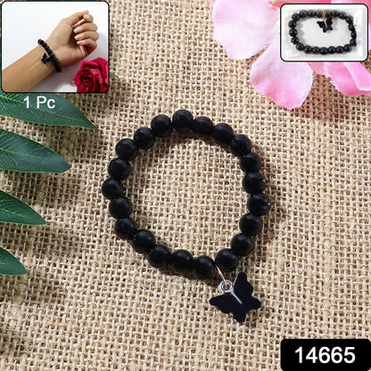 Black Beaded Fashion Bracelet (1 Pc)