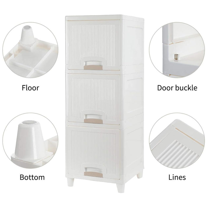 Multipurpose Storage Cabinet, Storage Solutions plastic drawers || Multi Layer Wardrobe Storage Drawers || Foldable Multipurpose Drawer Units For Kitchen, Bathroom, Bedroom, Cloth (3 Layer)
