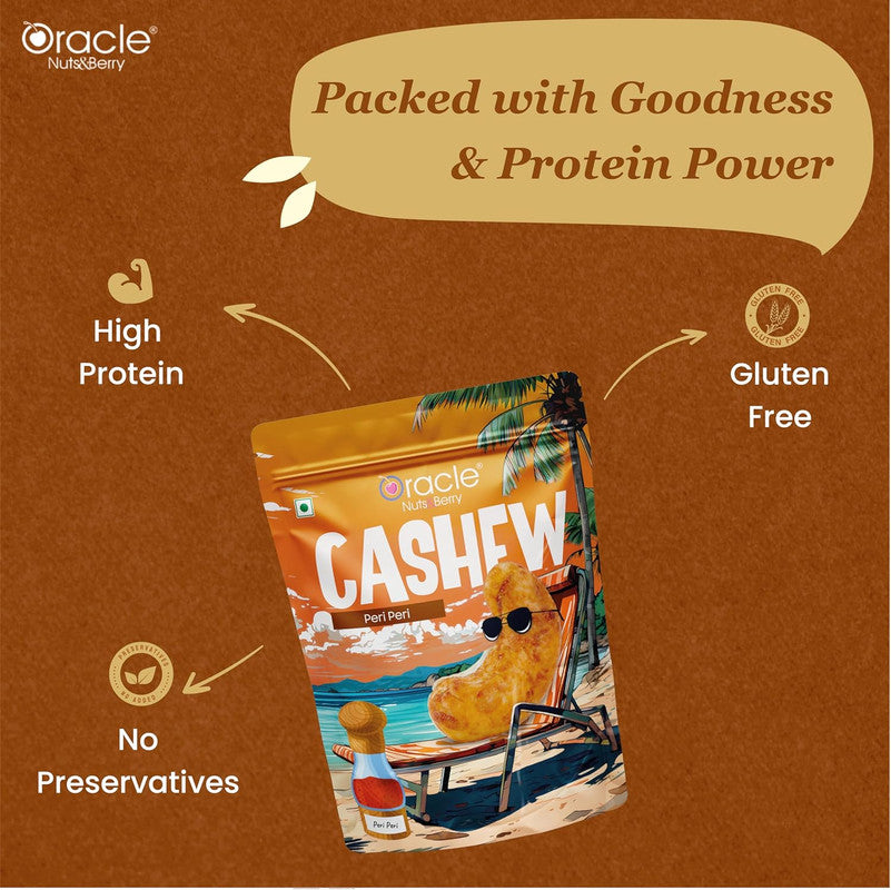 Oracle Peri Peri Roasted & Salted Cashews Spicy Dry Fruits Snack (200gm)