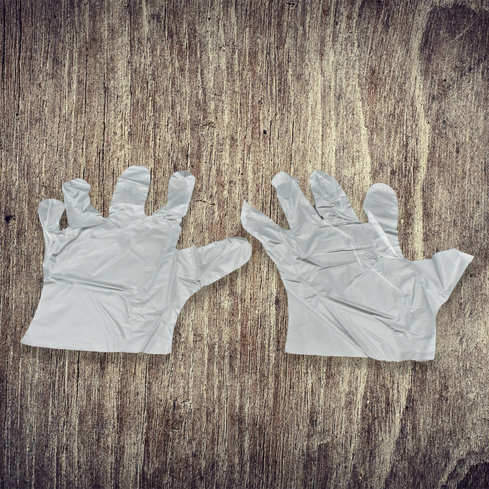 Large Disposable Gloves (100 Pcs): Clear Plastic, Multipurpose
