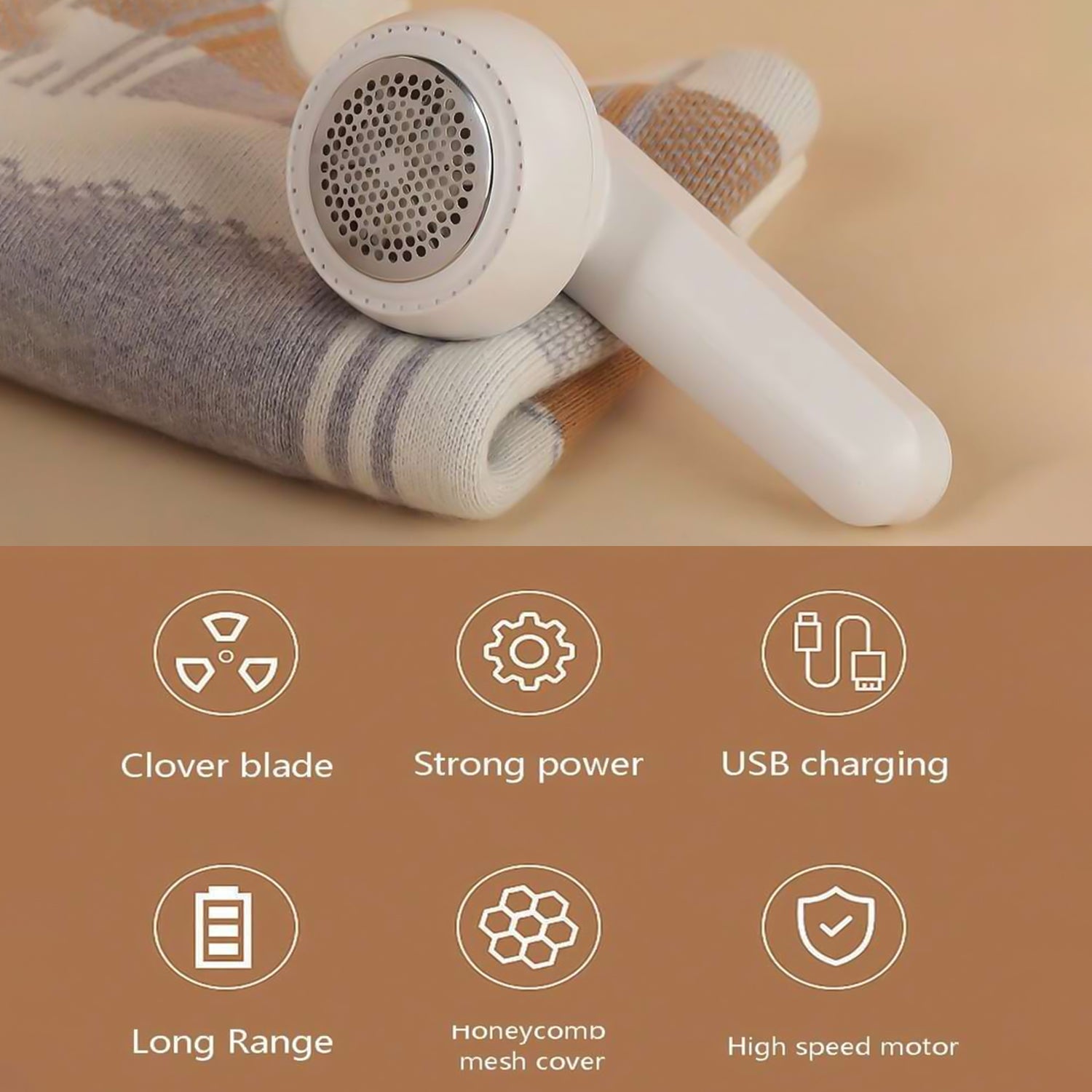 Portable Lint Remover with USB Cable (1 Pc)