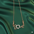 Love Heart Diamond Pendant Necklace - Elegant Rose Gold Jewelry