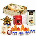 Diwali Gift Hamper with Choco Magic Box & Nut Butterscotch, Kalash, Tealights & Shubh-Labh Decor