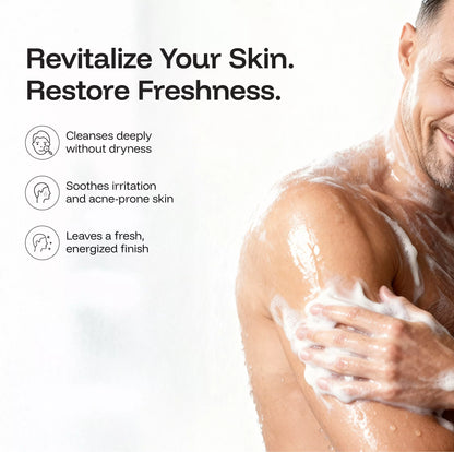 Shower gel with sea salt and herbal extracts for oily skin