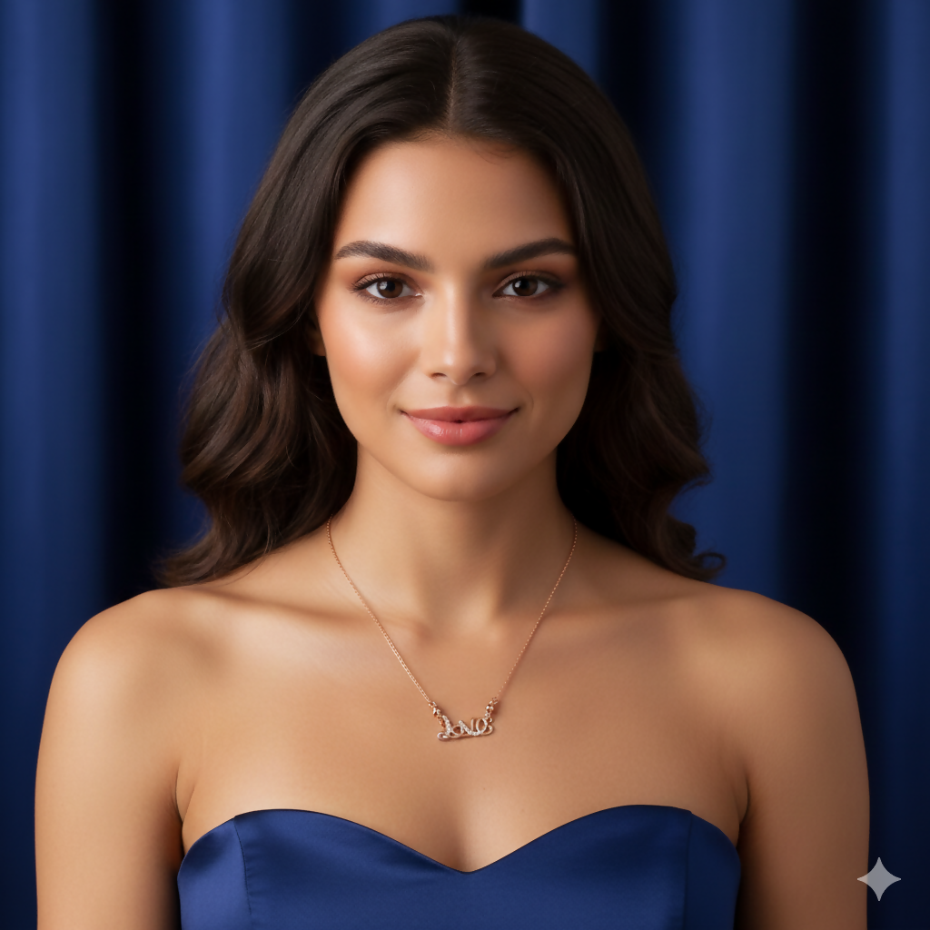 Rose Gold Plated LOVE Script AD Pendant Necklace For women and girls