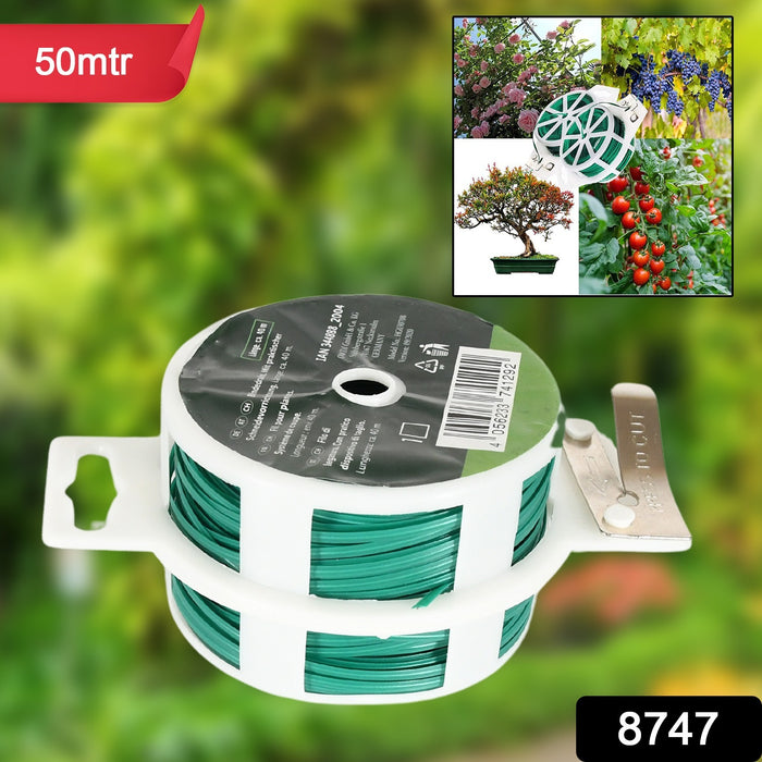 Garden Wire, Sturdy Plant Ties for Support, Garden Ties with Cutter for Tomatoes Vines, Plant Wire Tie Wire for Indoor, Outdoor, Home and Office Use (50 Mtr)