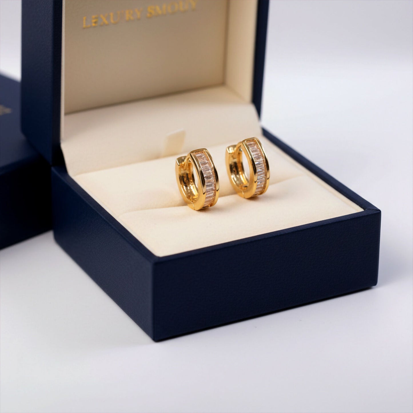 Golden Crystal Studded Hoop Earrings for Daily & Party Wear